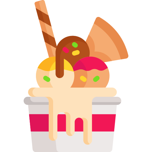 An illustration of an ice-cream with a smiley face